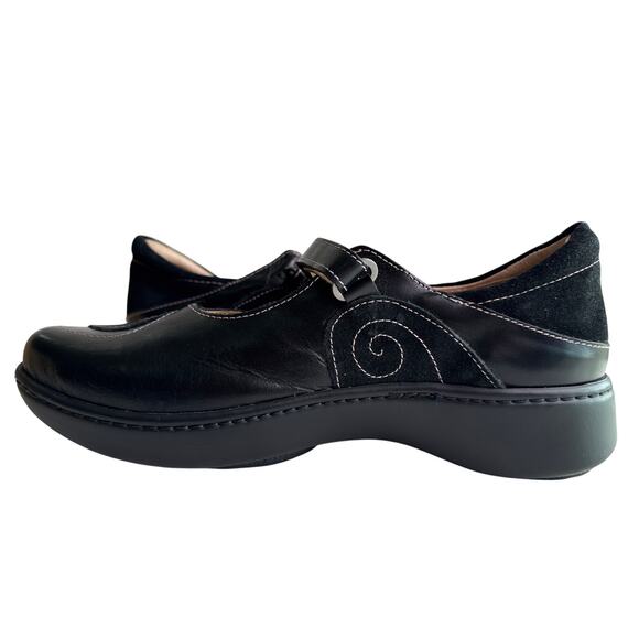 Naot Sea Mary Jane Casual Shoes Women's EU40 9-9.5 Black Leather Suede Swirl - Picture 3 of 9